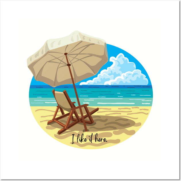 Beach - I like it here Wall Art by ThePawPrintShoppe